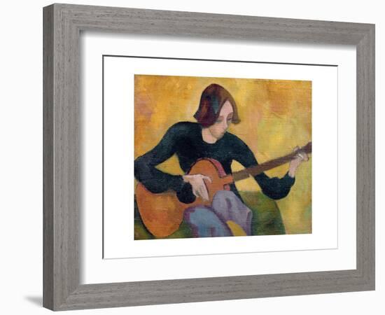 Nina Hamnett (1890-1956) with Guitar, c.1917/18-Roger Eliot Fry-Framed Giclee Print