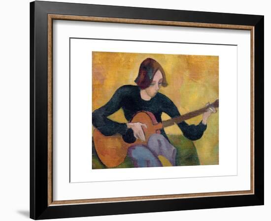 Nina Hamnett (1890-1956) with Guitar, c.1917/18-Roger Eliot Fry-Framed Giclee Print