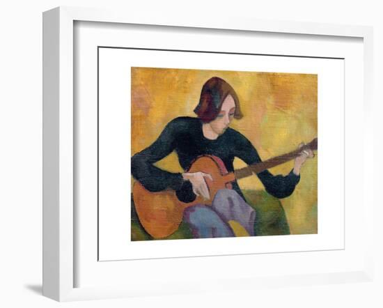 Nina Hamnett (1890-1956) with Guitar, c.1917/18-Roger Eliot Fry-Framed Giclee Print