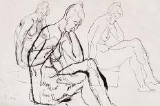 Seated Woman, 27 October 1954 (Red Chalk on Paper)-Nina Hamnett-Giclee Print