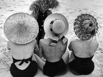 Models on Beach Wearing Different Designs of Straw Hats-Nina Leen-Photographic Print