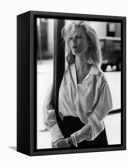NINE 1/2 WEEKS, 1986 directed by ADRIAN LYNE Kim Basinger (b/w photo)-null-Framed Stretched Canvas