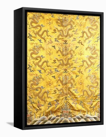 Nine Dragons Chasing Flaming Pearls, Chinese, C 19th Century-null-Framed Premier Image Canvas