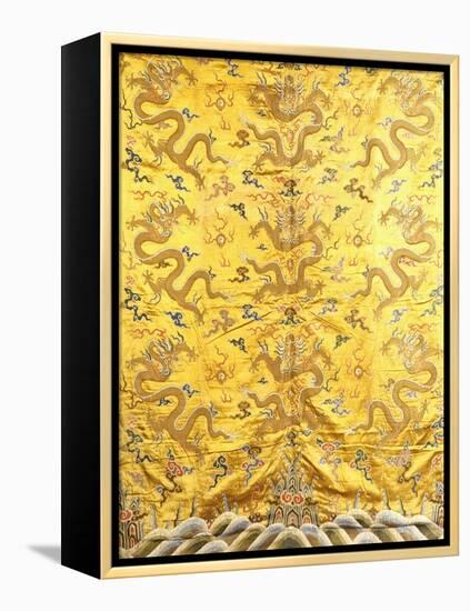 Nine Dragons Chasing Flaming Pearls, Chinese, C 19th Century-null-Framed Premier Image Canvas