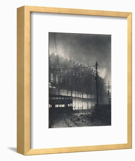 'Nine Hours of Bombing. When Sheffield's turn came it was mid-winter'. 1940 (1942)-Unknown-Framed Photographic Print