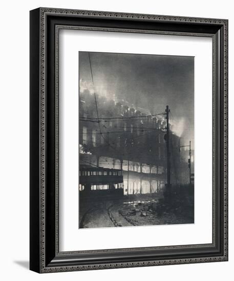 'Nine Hours of Bombing. When Sheffield's turn came it was mid-winter'. 1940 (1942)-Unknown-Framed Photographic Print