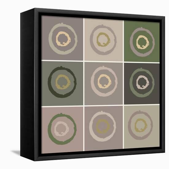 Nine Patch Circles In Circles-Ricki Mountain-Framed Stretched Canvas