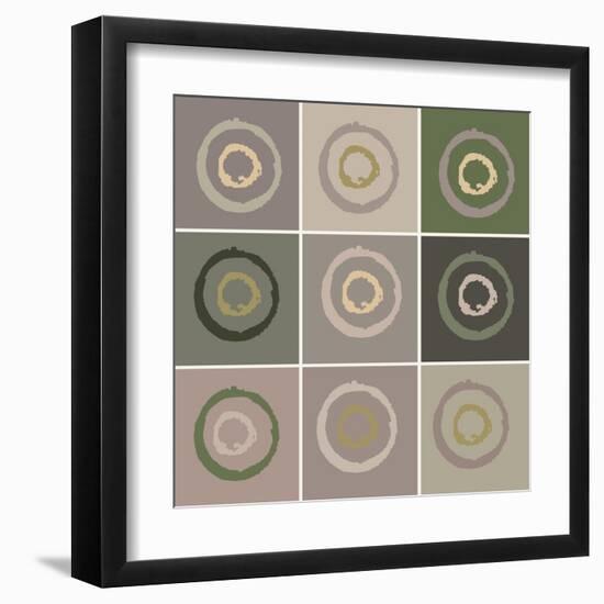 Nine Patch Circles In Circles-Ricki Mountain-Framed Art Print