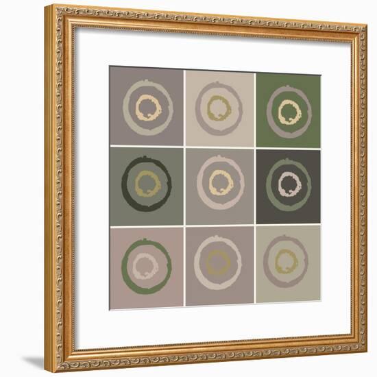 Nine Patch Circles In Circles-Ricki Mountain-Framed Art Print