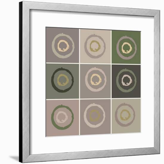 Nine Patch Circles In Circles-Ricki Mountain-Framed Art Print