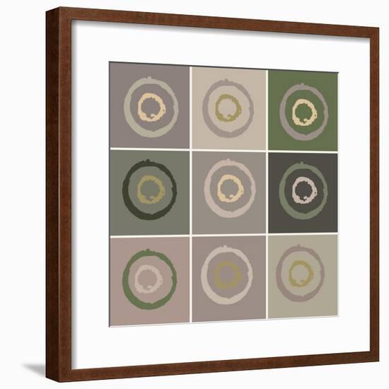 Nine Patch Circles In Circles-Ricki Mountain-Framed Art Print