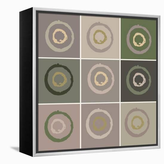 Nine Patch Circles In Circles-Ricki Mountain-Framed Stretched Canvas