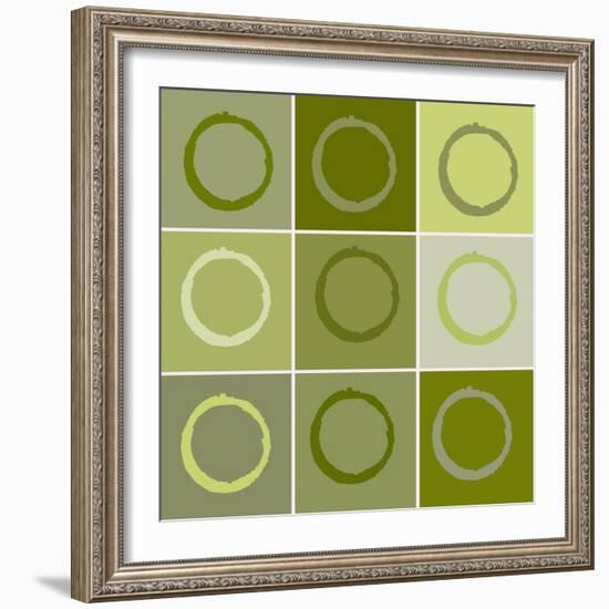 Nine Patch Circles Of Life-Ricki Mountain-Framed Art Print
