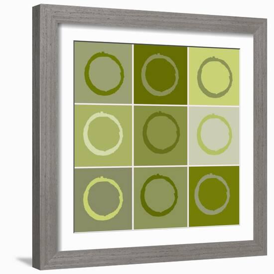 Nine Patch Circles Of Life-Ricki Mountain-Framed Art Print