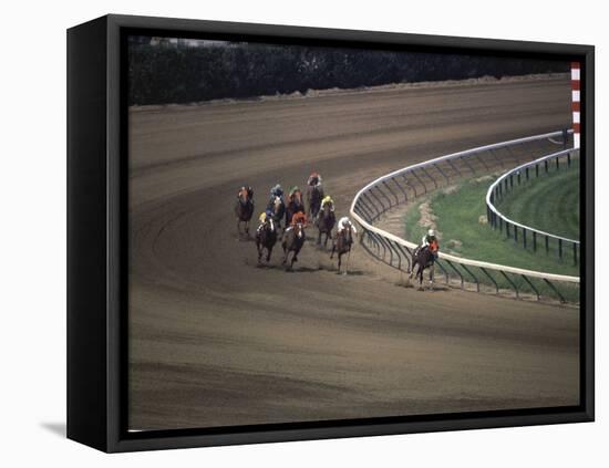 Nine Race Horses-null-Framed Premier Image Canvas