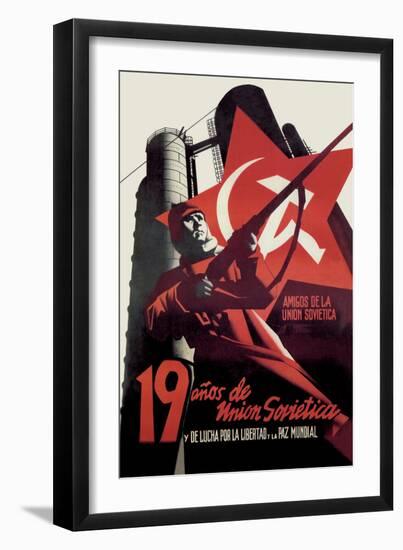 Nineteen Years of the Soviet Union and the Fight for Freedom and World Peace-Josep Renau Montoro-Framed Art Print