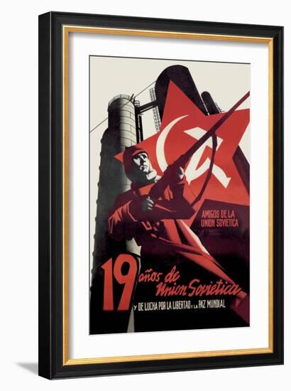 Nineteen Years of the Soviet Union and the Fight for Freedom and World Peace-Josep Renau Montoro-Framed Art Print