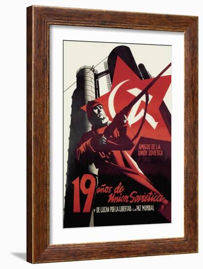 Nineteen Years of the Soviet Union and the Fight for Freedom and World Peace-Josep Renau Montoro-Framed Art Print