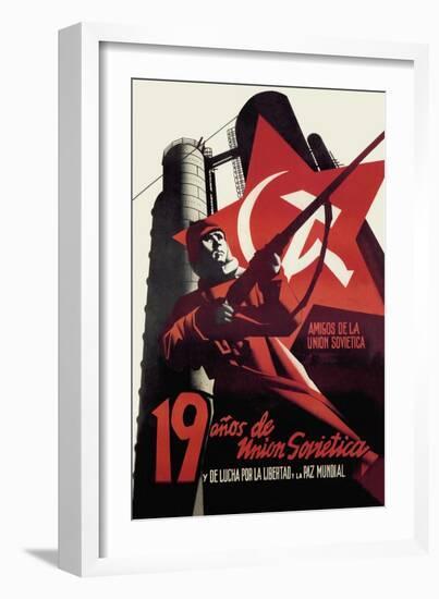 Nineteen Years of the Soviet Union and the Fight for Freedom and World Peace-Josep Renau Montoro-Framed Art Print