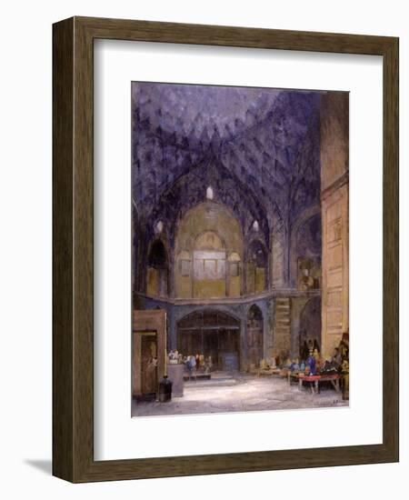 Nineteenth Century Bazaar at Kashan-Bob Brown-Framed Giclee Print