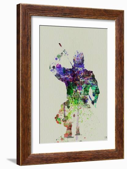 Ninja Watercolor-NaxArt-Framed Art Print