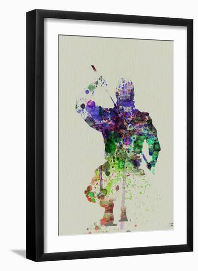 Ninja Watercolor-NaxArt-Framed Art Print