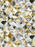 Moody Triangles Gold Silver-Ninola Designs-Art Print