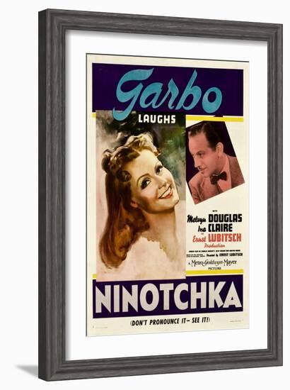 Ninotchka, Greta Garbo, Melvyn Douglas, 1939-null-Framed Art Print