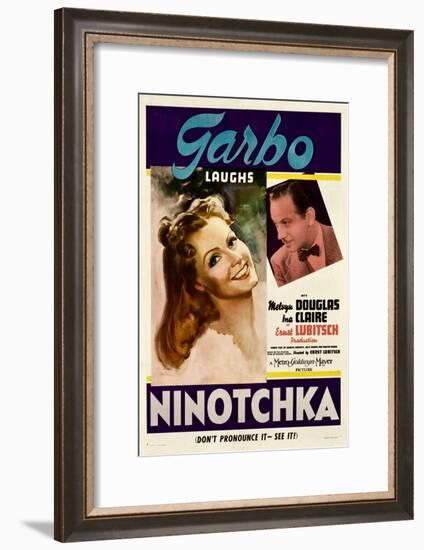 Ninotchka, Greta Garbo, Melvyn Douglas, 1939-null-Framed Art Print