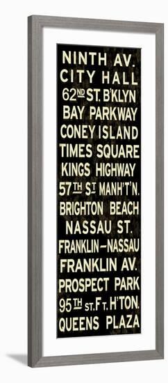 Ninth Av. Weathered Sign-null-Framed Art Print