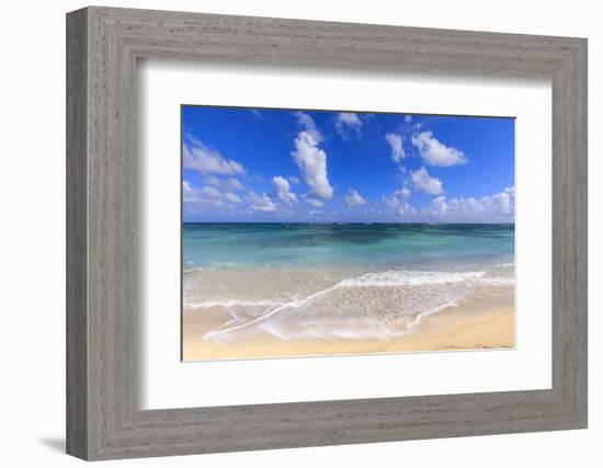 Nisbet Beach, turquoise sea, Nevis, St. Kitts and Nevis, Central America-Eleanor Scriven-Framed Photographic Print