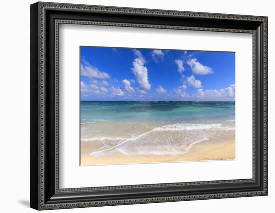 Nisbet Beach, turquoise sea, Nevis, St. Kitts and Nevis, Central America-Eleanor Scriven-Framed Photographic Print