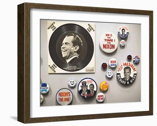 Nixon Memorabilia, Richard Nixon Presidential Library and Birthplace, Yorba Linda, California, Usa-Walter Bibikow-Framed Photographic Print