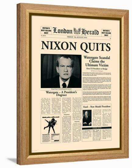 Nixon Quits-The Vintage Collection-Framed Stretched Canvas