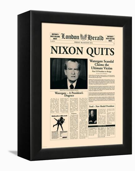 Nixon Quits-The Vintage Collection-Framed Stretched Canvas