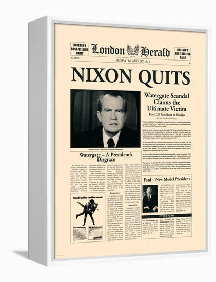 Nixon Quits-The Vintage Collection-Framed Stretched Canvas