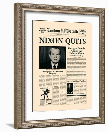 Nixon Quits-The Vintage Collection-Framed Art Print