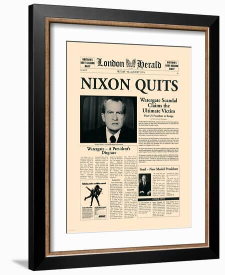 Nixon Quits-The Vintage Collection-Framed Art Print