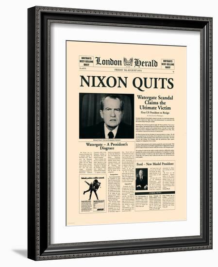 Nixon Quits-The Vintage Collection-Framed Art Print