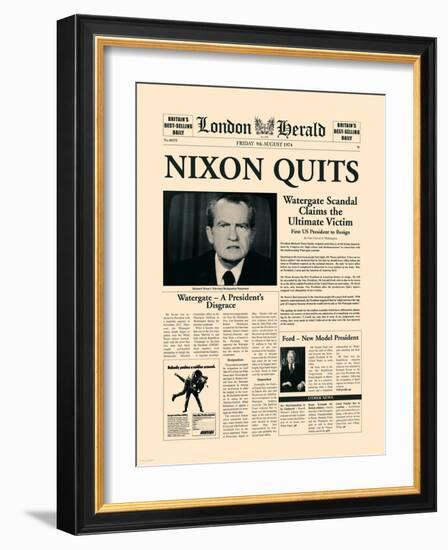 Nixon Quits-The Vintage Collection-Framed Art Print