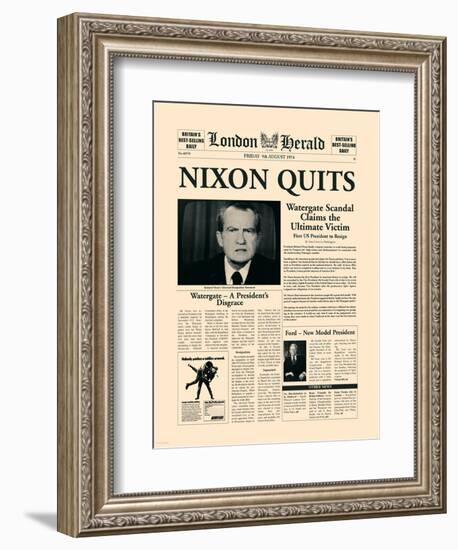 Nixon Quits-The Vintage Collection-Framed Art Print
