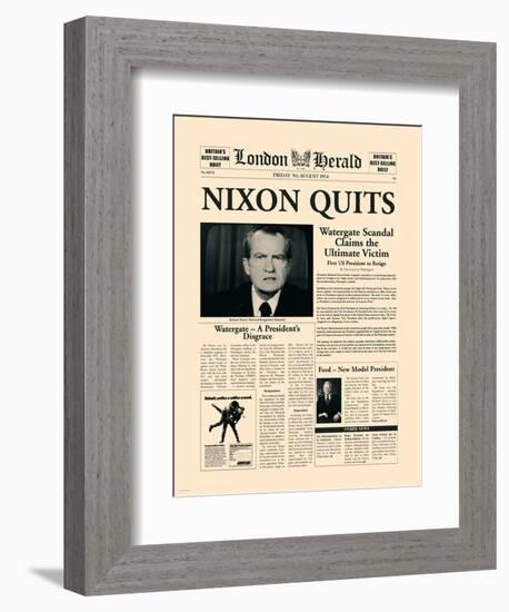 Nixon Quits-The Vintage Collection-Framed Art Print