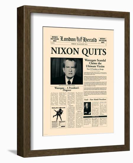 Nixon Quits-The Vintage Collection-Framed Art Print