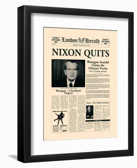 Nixon Quits-The Vintage Collection-Framed Art Print