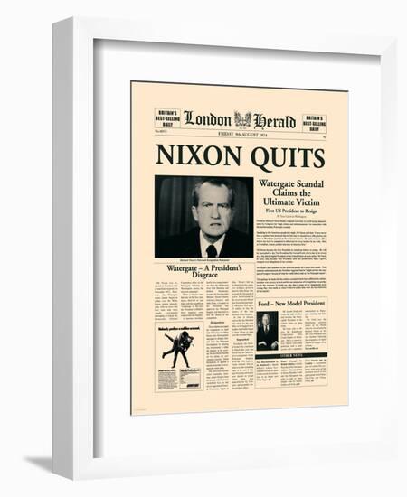 Nixon Quits-The Vintage Collection-Framed Art Print