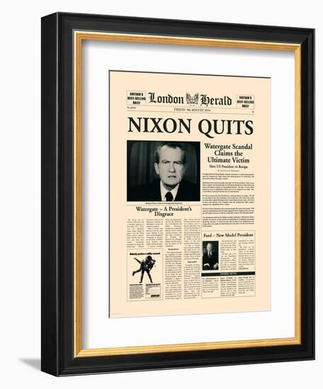 Nixon Quits-The Vintage Collection-Framed Art Print