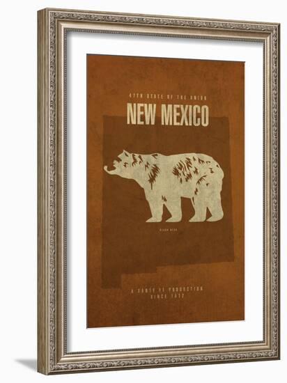 NM State Minimalist Posters-Red Atlas Designs-Framed Giclee Print