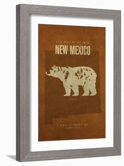 NM State Minimalist Posters-Red Atlas Designs-Framed Giclee Print