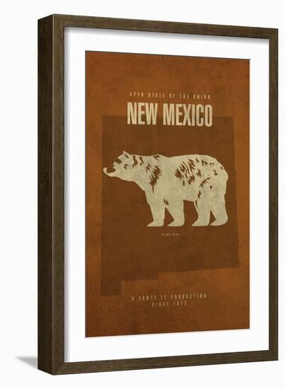 NM State Minimalist Posters-Red Atlas Designs-Framed Giclee Print