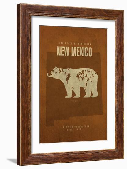 NM State Minimalist Posters-Red Atlas Designs-Framed Giclee Print